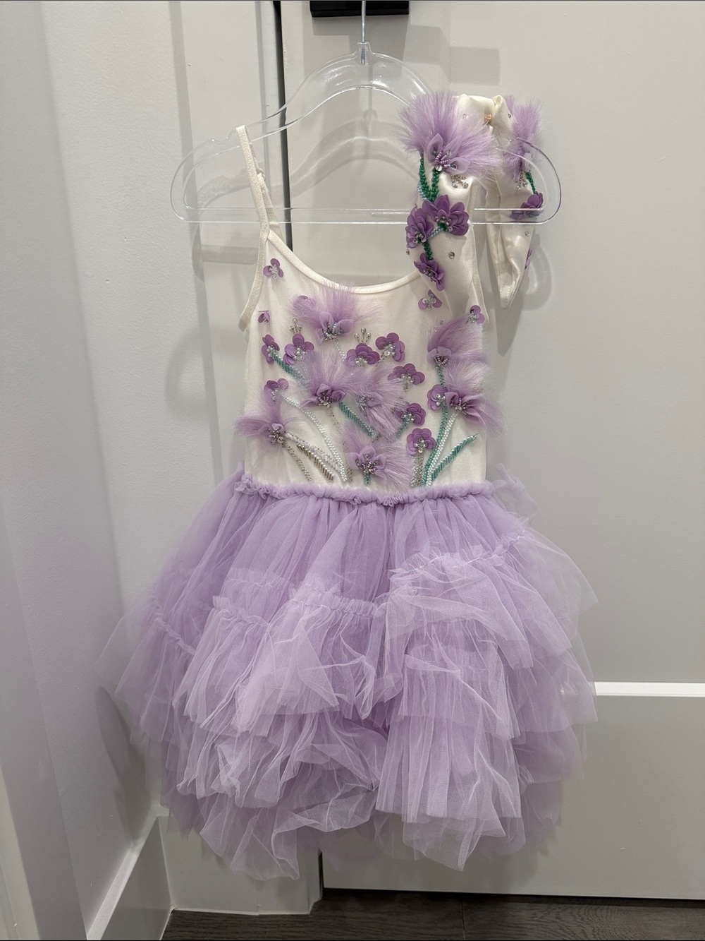 Tutu Du Monde Lavender and Cream Floral Tulle Dress